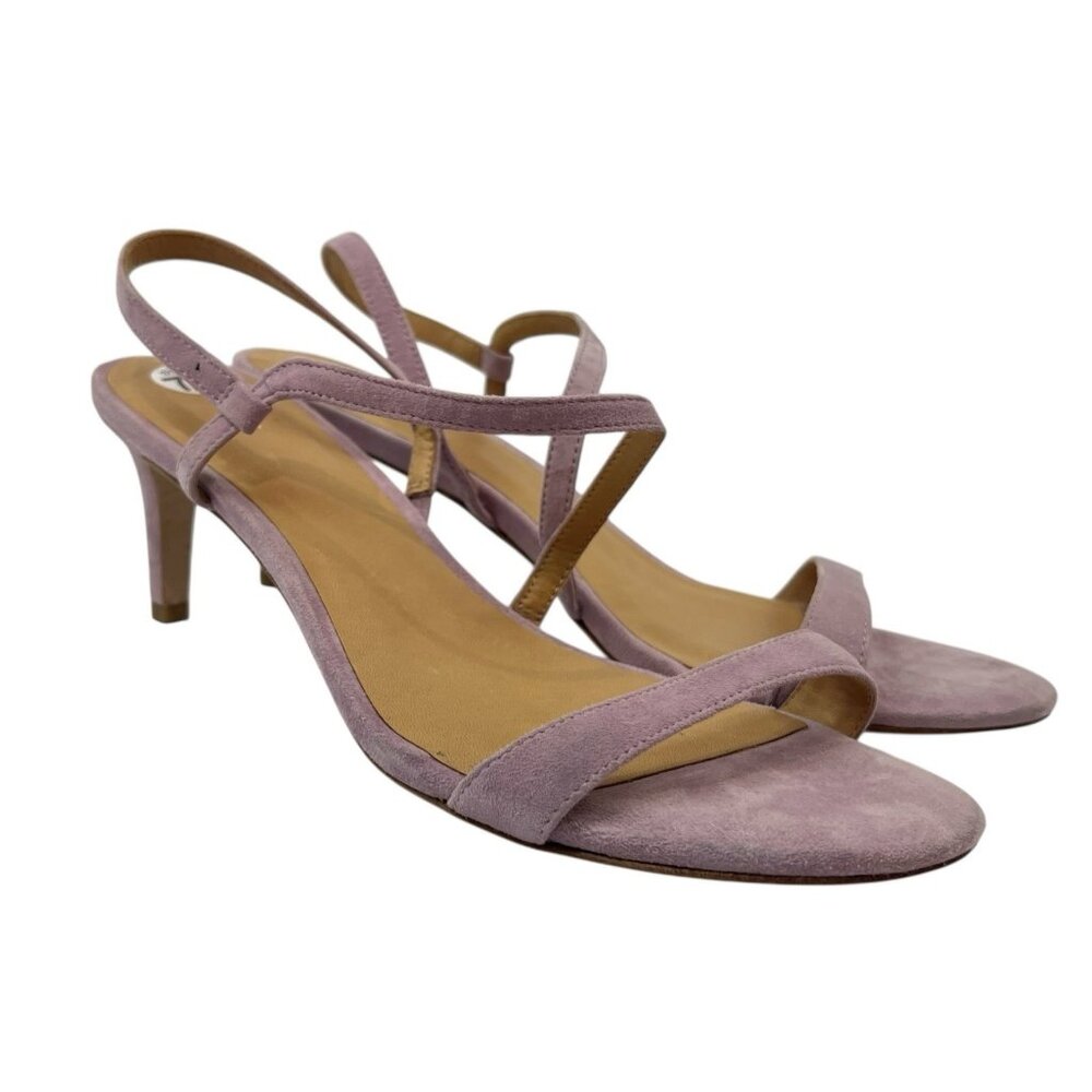 Joie Madi Heeled Sandals Size 7.5 US 38 EU Lilac Purple Suede Strappy Slingback - Picture 7 of 12